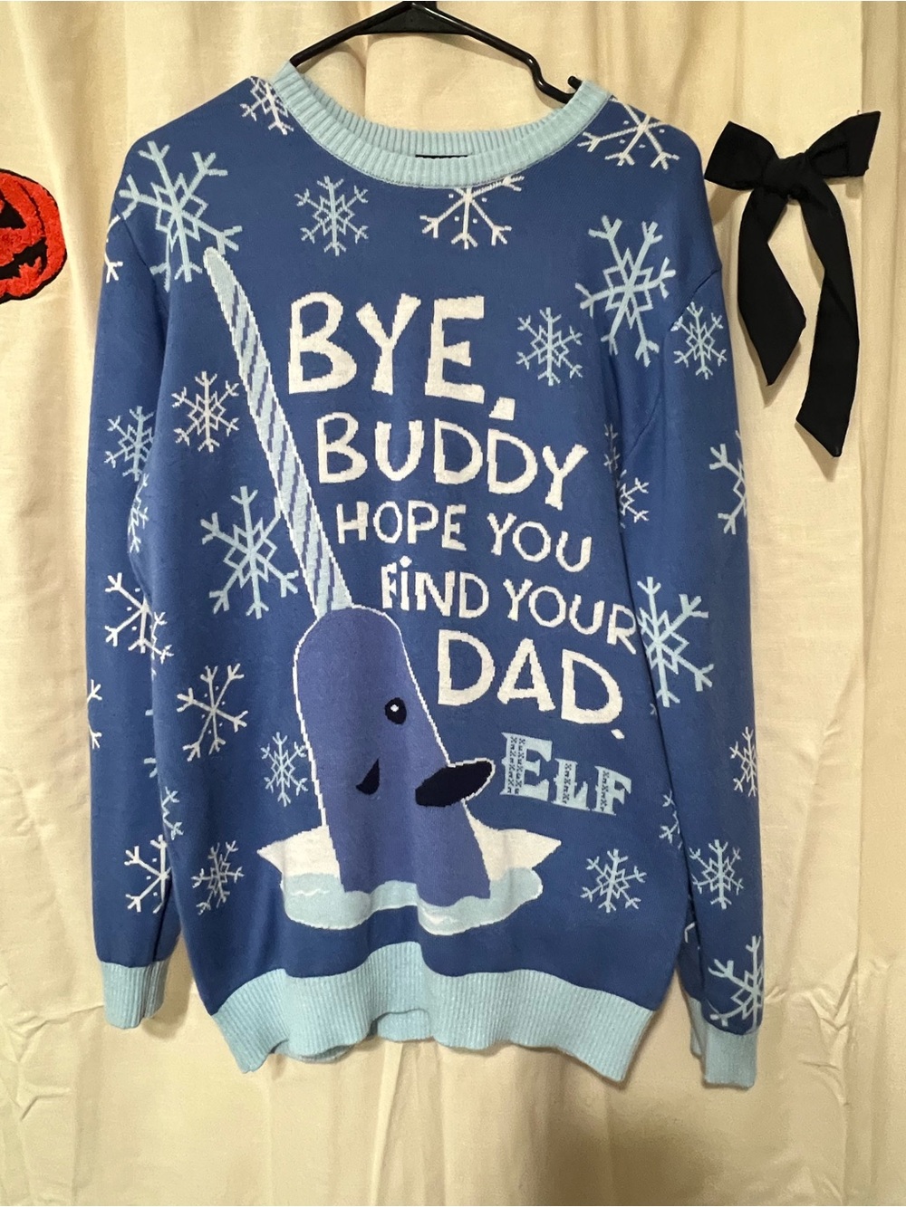ELF Light Blue Christmas Ugly Sweater